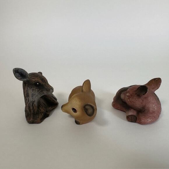 Lefton Figurine (1) Fawn/Deer (2) Unmarked Set, Animals Hand painted VTG - Picture 6 of 15